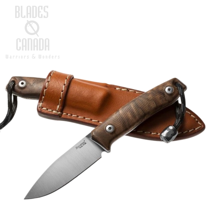 Lion Steel M1 Fixed Blade Knife, M390, Walnut Wood, Leather Sheath, M1 WN